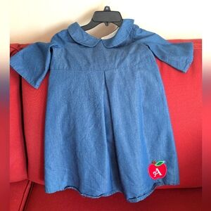 Mabel + Honey, Girls dress, size 7, Embroidered "A" apple